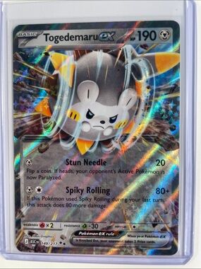 Pokemon Togedemaru EX Holo - Gray, Yellow, Blue Accent